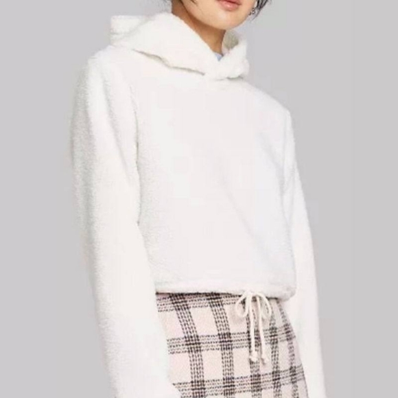 Wild Fable Fleece Cropped Hoodie Size L